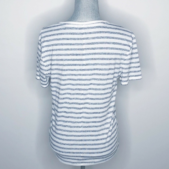 Victoria's Secret Top T-Shirt V Neck Striped (L12) - Picture 4 of 6